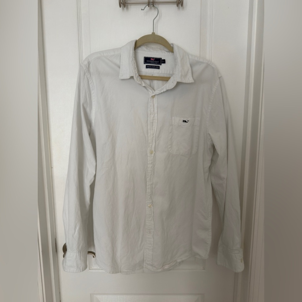 Vineyard Vines Slim Fit Tucker Shirt White Casual Button Down Shirt